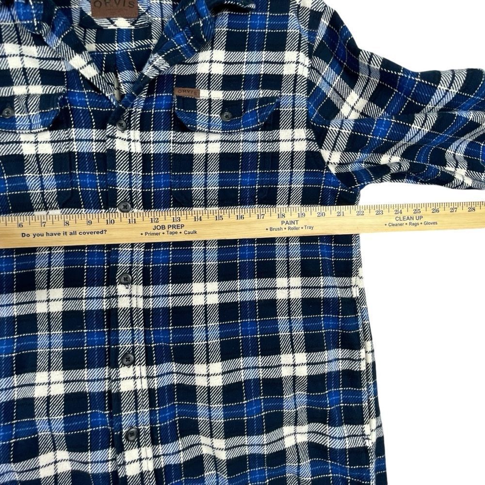 Men's Orvis 100% Cotton‎ Flannel Plaid Shirt Jacket Large - Picture 7 of 14